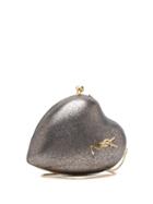 Matchesfashion.com Saint Laurent - Sac Caur Heart Leather Clutch - Womens - Gold