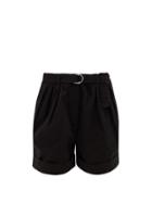 Matchesfashion.com Acne Studios - Rowanne Belted Cotton-twill Shorts - Womens - Black