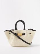 Demellier - New York Faux-raffia And Leather Cross-body Bag - Womens - Cream