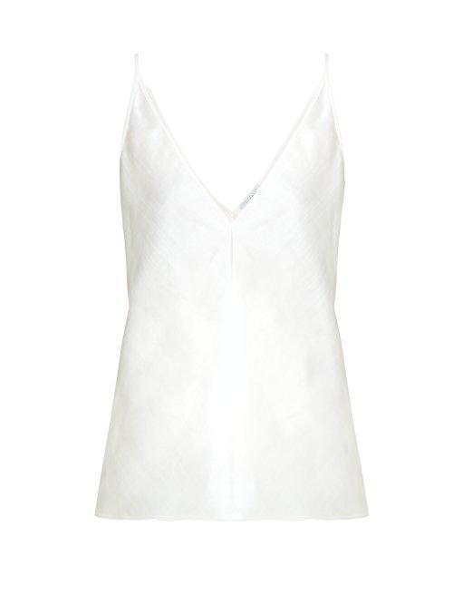 Matchesfashion.com Gabriela Hearst - Maria V Neck Linen Blend Camisole - Womens - Ivory
