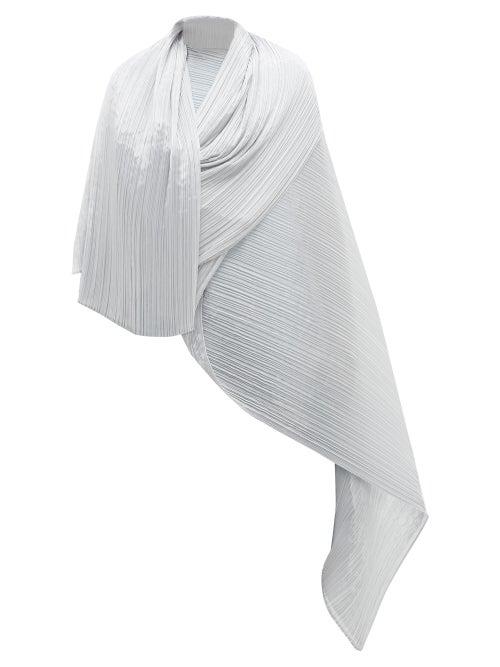 Matchesfashion.com Pleats Please Issey Miyake - Madame Pleated Scarf - Womens - Light Grey