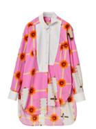 Matchesfashion.com Loewe - Asymmetric Floral-print Longline Shirt - Womens - Pink Print