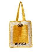 Casablanca - Logo-embroidered Crochet Tote Bag - Mens - Yellow Multi