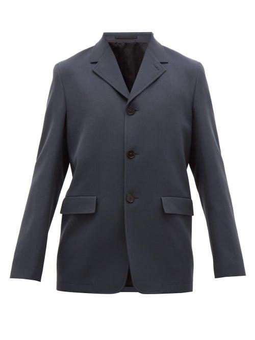 Matchesfashion.com Jil Sander - Single Breasted Wool Twill Blazer - Mens - Navy
