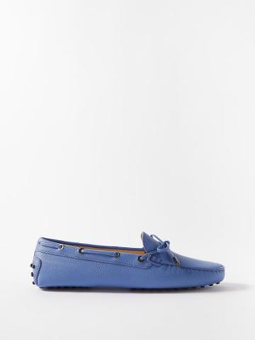 Tod's - Gommini Bow-tied Leather Loafers - Womens - Light Blue