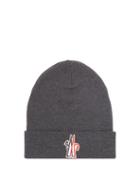 Matchesfashion.com Moncler Grenoble - Logo-patch Wool Beanie Hat - Mens - Dark Grey