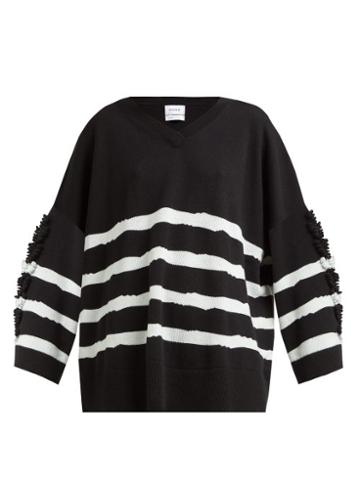 Matchesfashion.com Barrie - Fancy Coast Striped Cashmere Sweater - Womens - Black