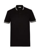 Matchesfashion.com Valentino - Vltn Logo Embossed Cotton Piqu Polo Shirt - Mens - Black