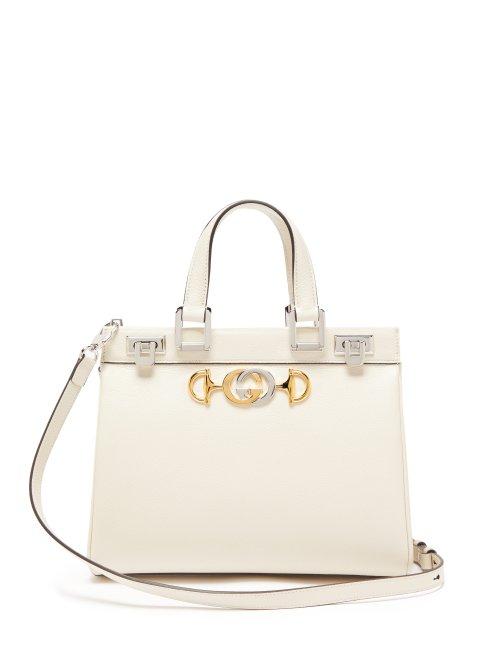 Matchesfashion.com Gucci - Zumi Small Top Handle Leather Handbag - Womens - White