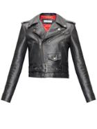 Matchesfashion.com Balenciaga - Grained-leather Cropped Biker Jacket - Womens - Black