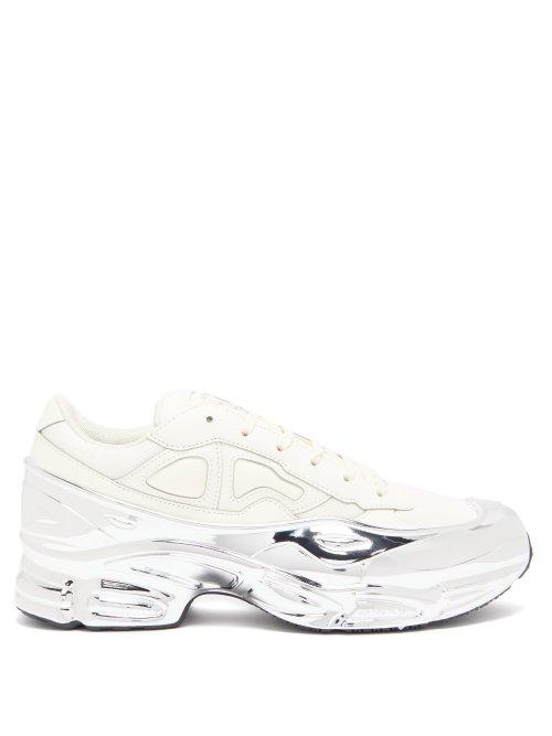 Matchesfashion.com Raf Simons X Adidas - Ozweego Metallic Wrap Mesh And Leather Trainers - Mens - White Multi