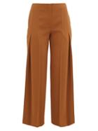 Matchesfashion.com The Row - Alexa Virgin Wool Pleated Trousers - Womens - Tan