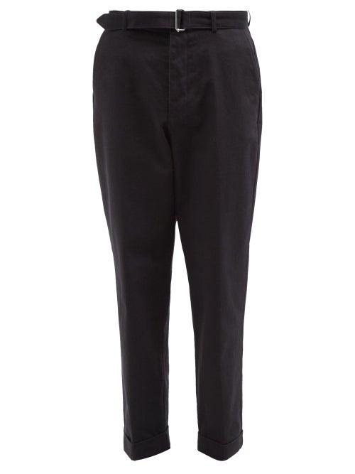 Officine Gnrale - Georges Belted Organic-cotton Twill Trousers - Mens - Navy