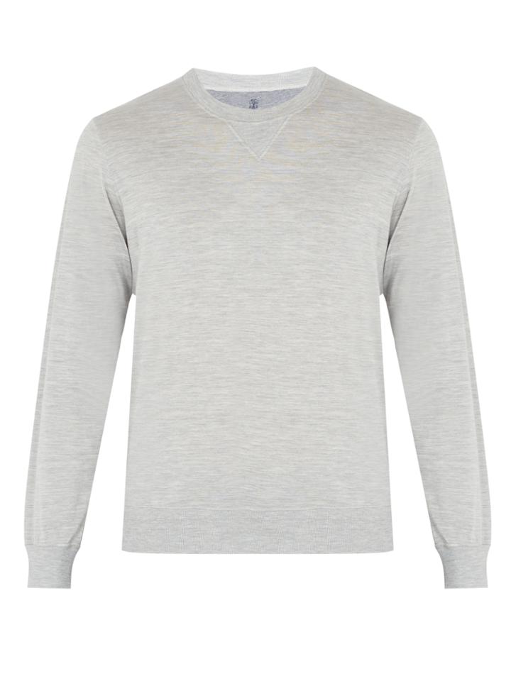 Brunello Cucinelli Crew-neck Silk And Cotton-blend Sweater
