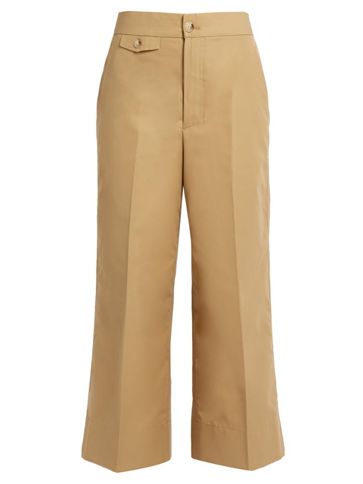 Helmut Lang High-rise Wide-leg Cotton-faille Trousers