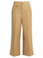 Helmut Lang High-rise Wide-leg Cotton-faille Trousers