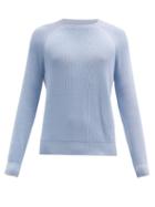 Matchesfashion.com Brunello Cucinelli - Raglan-sleeve Ribbed Cotton Sweater - Mens - Light Blue