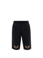 Loewe Paula's Ibiza - Rainbow-logo Cotton-blend Jersey Shorts - Mens - Black