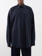 Balenciaga - Cocoon Cotton-canvas Oversized Shirt - Mens - Navy