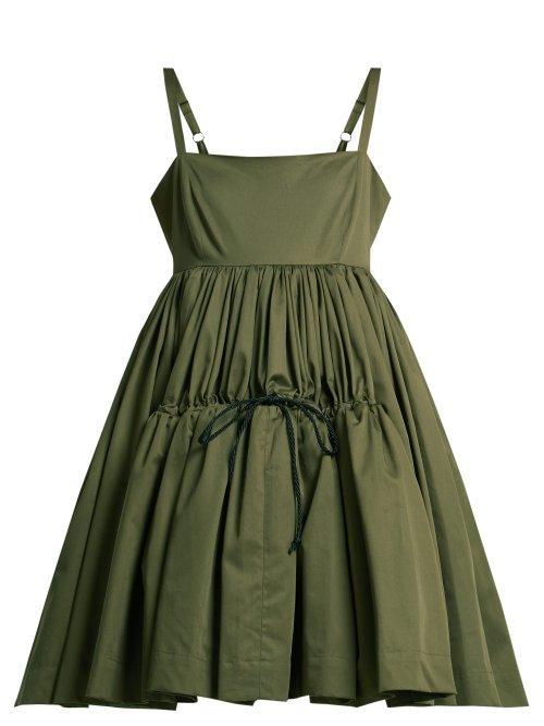 Matchesfashion.com Molly Goddard - Phillipa Cotton Twill Tiered Mini Dress - Womens - Khaki