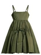 Matchesfashion.com Molly Goddard - Phillipa Cotton Twill Tiered Mini Dress - Womens - Khaki
