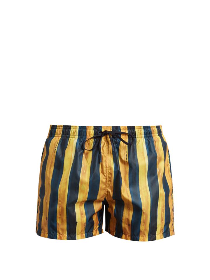 Fendi Stripe-print Swim Shorts