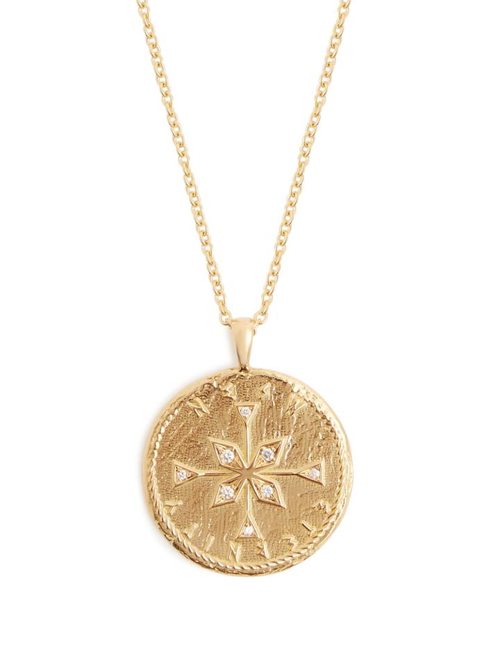 Azlee Nesw Diamond & Yellow-gold Necklace