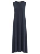 Matchesfashion.com Norma Kamali - Round-neck Jersey Dress - Womens - Dark Blue