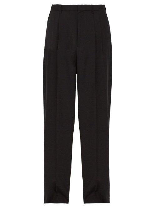 Matchesfashion.com Valentino - Oversized Wool And Mohair Blend Trousers - Mens - Black