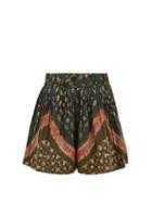 Ulla Johnson - Marianna Shibori-dyed Cotton-poplin Shorts - Womens - Brown Multi