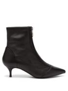 Matchesfashion.com Tabitha Simmons - Zippy Point Toe Leather Ankle Boots - Womens - Black