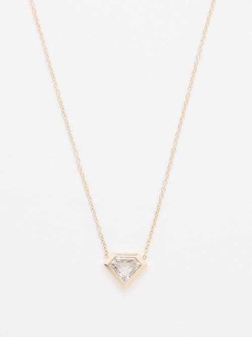 Zo Chicco - Shield Diamond & 14kt Gold Necklace - Womens - Gold Multi