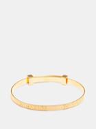 Balenciaga - Force Logo Ribbed Metal Bracelet - Womens - Yellow Gold