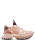 Matchesfashion.com Valentino - Rockrunner Up Camouflage Print Leather Trainers - Womens - Pink