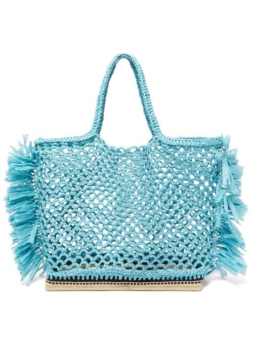 Matchesfashion.com Altuzarra - Espadrille Large Woven Raffia Bag - Womens - Light Blue