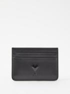 Ami - Logo-plaque Leather Cardholder - Mens - Black