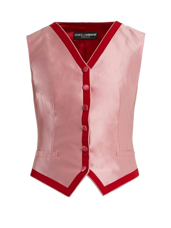 Dolce & Gabbana Contrast-trim Satin Waistcoat