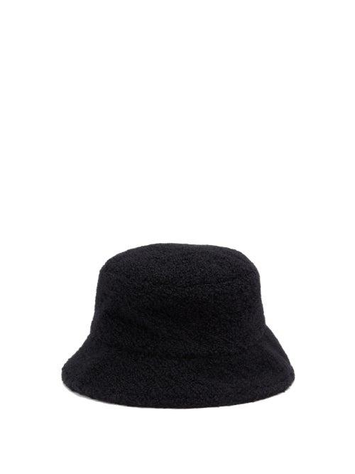 Matchesfashion.com Isabel Marant - Denji Alpaca-blend Faux-shearling Bucket Hat - Womens - Black