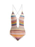 Matchesfashion.com Missoni Mare - Zigzag Knit Swimsuit - Womens - Rainbow