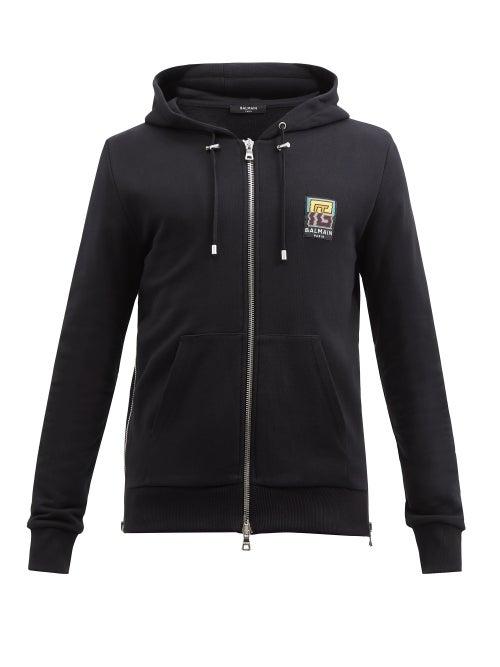 Balmain - Desert-print Cotton-jersey Track Jacket - Mens - Black