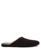 Matchesfashion.com Santoni - Suede And Leather Backless Slippers - Mens - Black