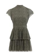 Matchesfashion.com Sir - Isabelle Polka-dot Silk-chiffon Mini Dress - Womens - Khaki