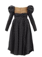 Matchesfashion.com Khaite - Trisha Puff-sleeve Polka-dot Silk Dress - Womens - Black White