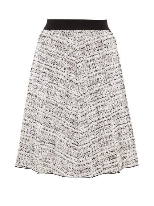 Matchesfashion.com Giambattista Valli - High-rise Boucl Skirt - Womens - White Black