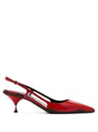 Matchesfashion.com Prada - Slingback Patent Leather Pumps - Womens - Red