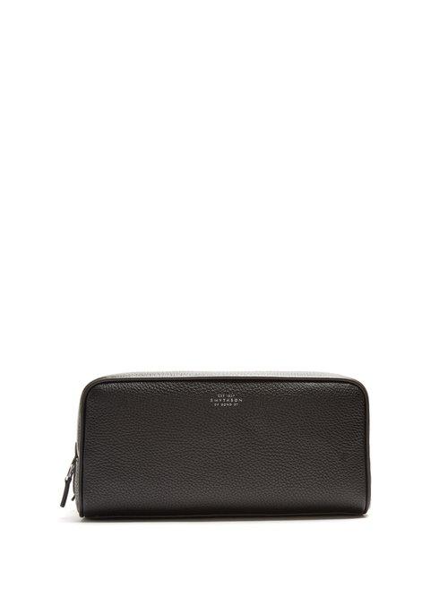 Matchesfashion.com Smythson - Burlington Large Grained Leather Wash Bag - Mens - Black