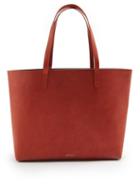 Matchesfashion.com Mansur Gavriel - Red Lined Large Leather Tote Bag - Womens - Tan Multi