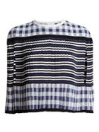 Sonia Rykiel Pleated Knitted Gingham Cape