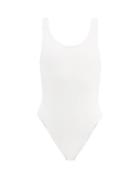 Matchesfashion.com Sara Cristina - Gala Scoop-back Ribbed-jersey Swimsuit - Womens - White