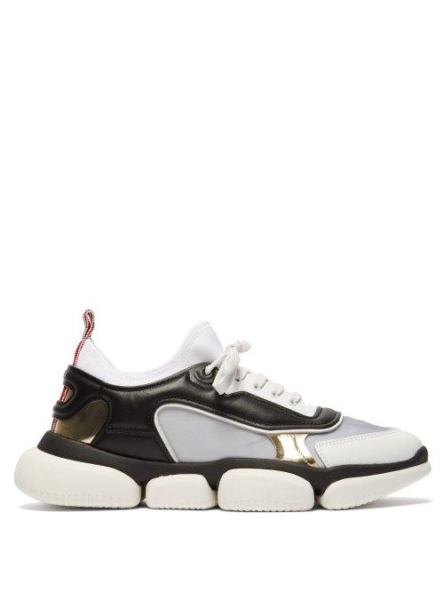 Matchesfashion.com Moncler - Briseis Metallic And Mesh Low Top Trainers - Womens - Black Silver